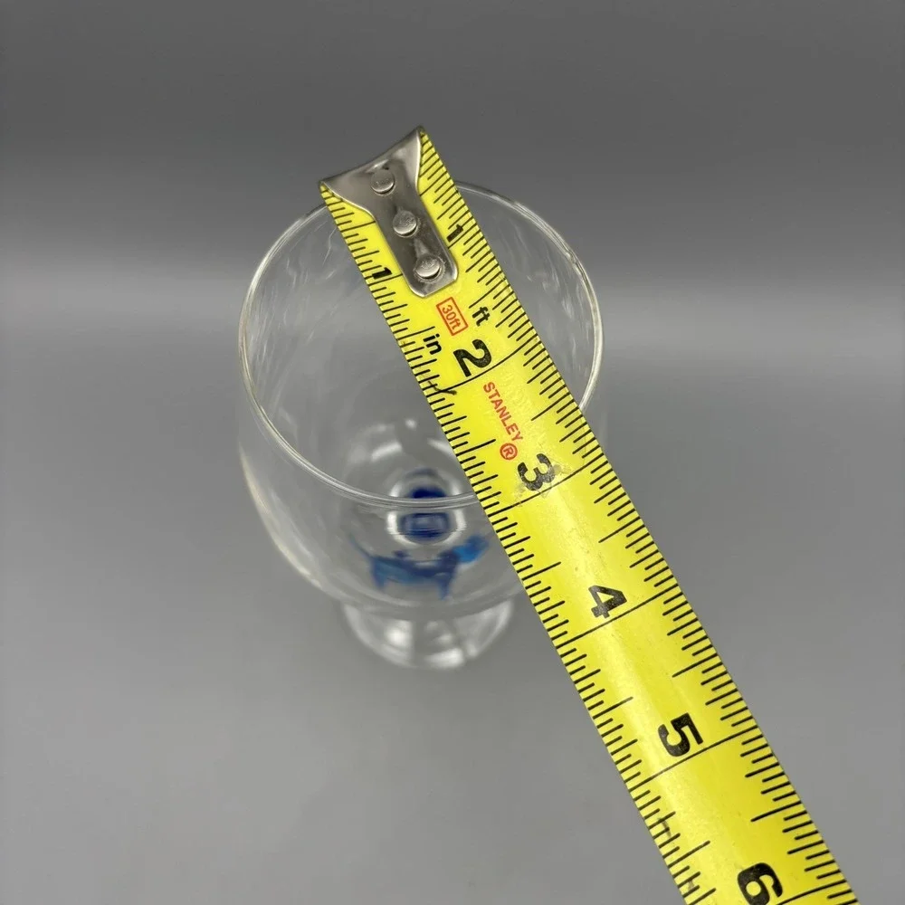 Pier 1 Dolphin Art Glass‎ Stemmed Wine Glass 9 3/8